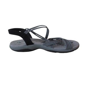 Skechers Womens Reggae Slim Turn It Up Sandals 10 Black Memory Foam Comfort